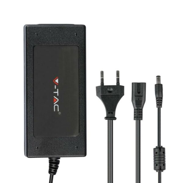 V-TAC Alimentatore in Plastica 60W 12V 5A Plug&Play con Jack 2,1 Colore Nero IP44