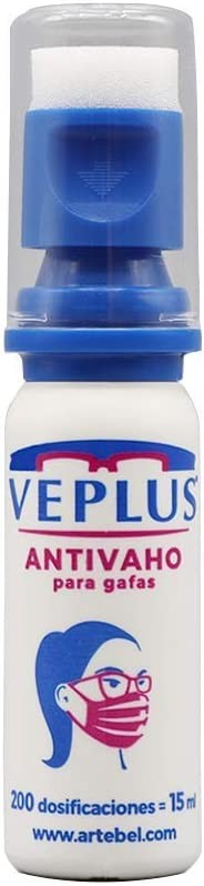 Veplus Antiappannamento per occhiali 15ml - Dispenser - 200 Dosi - Lunga Durata