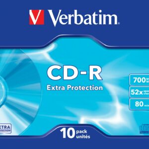 Verbatim Cd-R 52X, 700Mb, 10 Pack Slim Case, Extra Protection