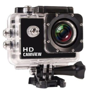 Videocamera sportiva Camview HD 720P 5MP - Angolo 120° - subacquea 30 m con custodia - Schermo LCD da 2