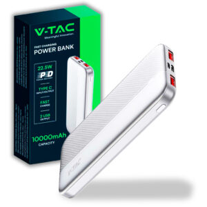 10000mAh Fast Charger Power Bank White