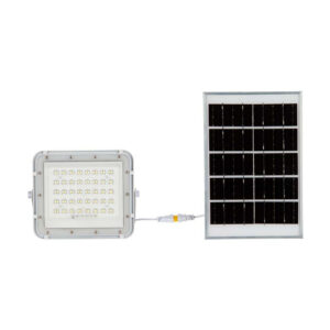 10W LED Solar Floodlight 6400K Replaceable Battery 3m Wire White Body