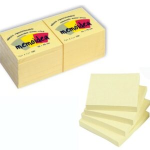 12 x Foglietti MEMOIDEA 75x75 mm. giallo pastello