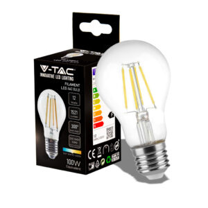 12W A60 LED Filament Bulb Clear Cover with 4000K E27