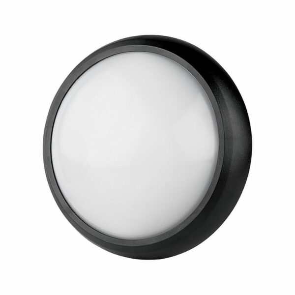 12W Dome Light Fitting Black Body Round 3000K IP65