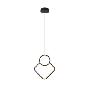 12W LED Designer Metal Hanging Lamp 280*1800MM Black Body 4000K