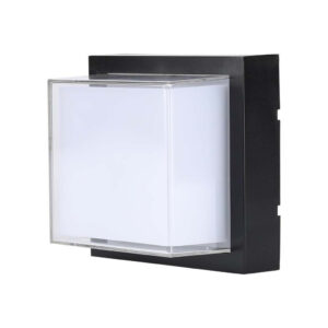 12W LED Wall Light Black Square 4000K