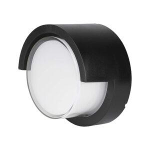 12W LED Wall Light Sami Frame Black Round 3000K