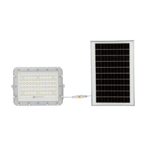 15W LED Solar Floodlight 4000K Replaceable Battery 3m Wire White Body