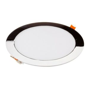 18W LED Slim Panel Light Chrome Round 6400K