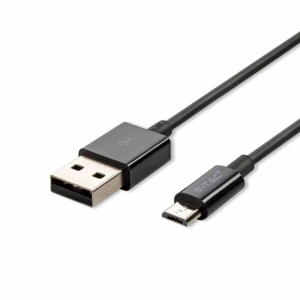 1m Micro USB Cable Black Silver Series