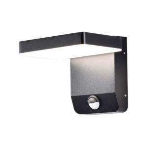 20W LED Wall Light with Sensor 3000K Black Body Square IP65