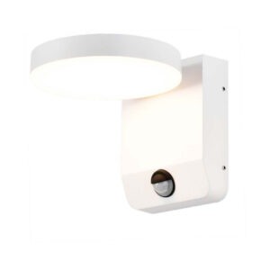 20W LED Wall Light with Sensor 4000K White Body Round IP65