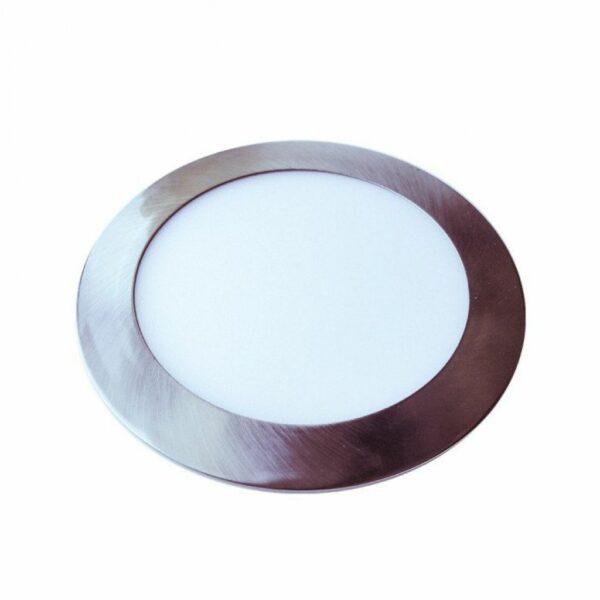 24W LED Slim Panel Light Satin Nickel Round 3000K