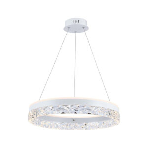 25W LED Designer Hanging Lamp Single Ring 3000K White Body