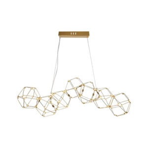 28W LED Designer Hanging Light ( L94.5*W32.5*H120CM) 3000K Gold Body