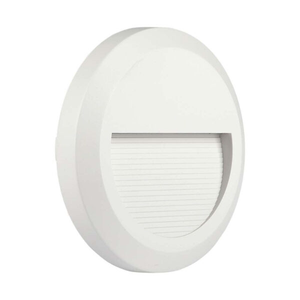 2W LED Step Light 3000K White Body Round