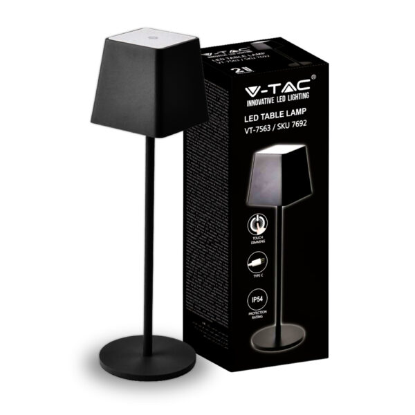 2W Table Lamp Black Body IP54 3000K