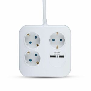 3 Ways Socket with USB Square 3G 1.55mm*1.4M