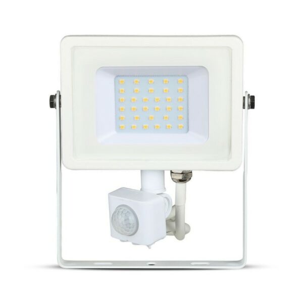 30W LED Sensor Floodlight Samsung Chip Cut Off Function White Body 6400K