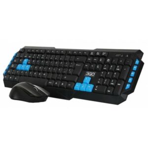 3GO COMBODRILEW2 tastiera Mouse incluso RF Wireless QWERTY Spagnolo Nero, Blu