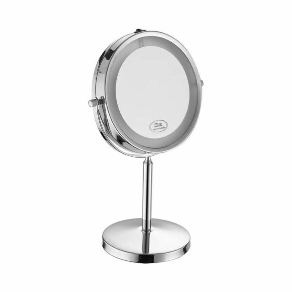 3W LED Mirror Light with 4*Aaa Battery Nickel Body D:17cm 6400K