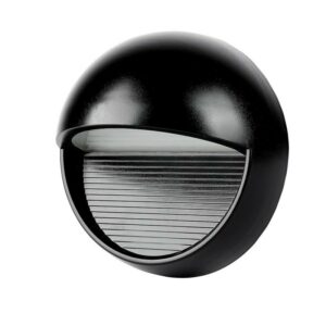 3W LED Step Light Black Body Round IP65 4000K