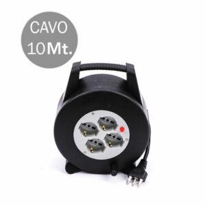 4 Prese 2P/Schuko Con Protezione Termica Ripristinabile Cavo Lunghezza 10m 3X1.5mm Con Plug Da 16A