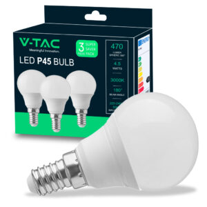 4.5W P45 Plastic Bulbs 3000K E14 3Pcs/Pack