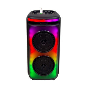 400W Rechargeable Speaker with 1 Wired Microphone RF Control And Handle 2X6.5 Inch