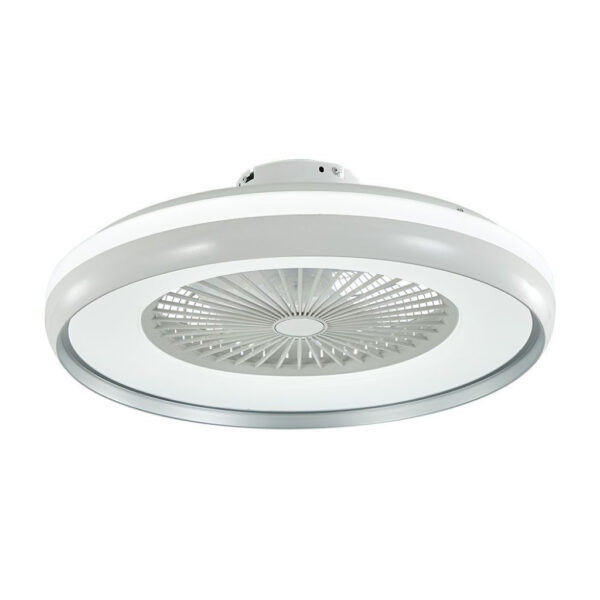 45W LED Box Fan With Ceiling Light RF Control 3in1 Motor Grey Ring