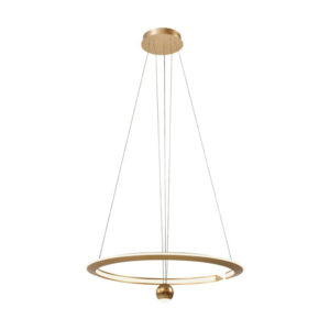 46W Circular Pendant LED Chandelier with Modern and Elegant Adjustable Design in Metal 620*1200mm 3000K Brushed Gold Color