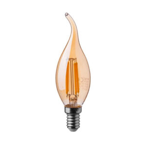 4W Candle Filament Bulb Amber Cover Tip 2200K E14