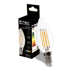 4W LED Candle Filament Bulb 4000K E14