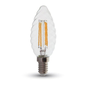 4W LED Twisted Candle Filament Bulb 3000K E14 Dimmable