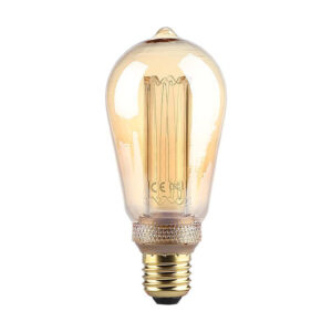 4W ST64 LED Art Filament Bulb Amber Glass 1800K E27