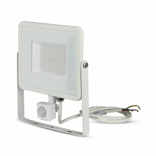 50W LED Sensor Floodlight Samsung Chip Cut Off Function White Body 3000K