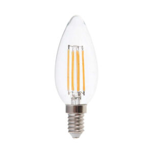 6W Candle Filament Bulb Clear Cover 3000K E14