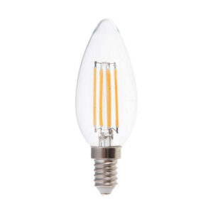 6W Candle Filament Bulb Clear Cover 4000K E14