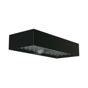 6W LED Solar Wall Light Brick Lithium Battery Black 4000K