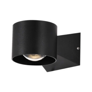 6W LED Wall Light 3000K Black Body IP65