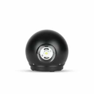 6W LED Wall Light Black Body Round IP65 3000K