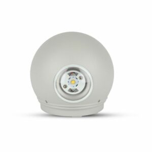 6W LED Wall Light Grey Body Round IP65 3000K