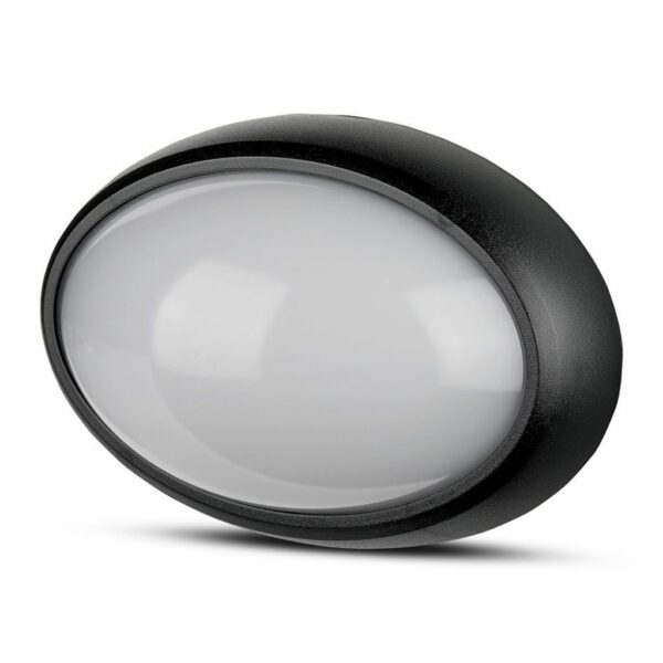 8W Dome Light Oval Black Body 3000K IP66