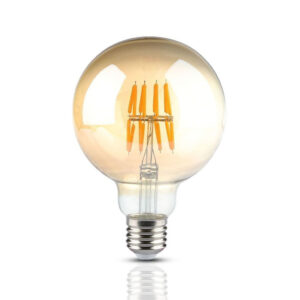 8W G95 LED Filament Bulb Amber Glass 2200K E27