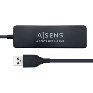 AISENS A104-0402 hub di interfaccia USB 2.0 480 Mbit/s Nero