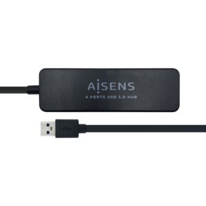 AISENS A106-0399 hub di interfaccia USB 3.2 Gen 1 (3.1 Gen 1) Type-A 5000 Mbit/s Nero