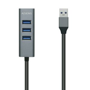 AISENS A106-0507 hub di interfaccia USB 3.2 Gen 1 (3.1 Gen 1) Type-A 5000 Mbit/s Grigio