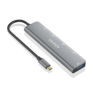 AISENS A109-0857 hub di interfaccia USB 3.2 Gen 1 (3.1 Gen 1) Type-C 5 Mbit/s Grigio