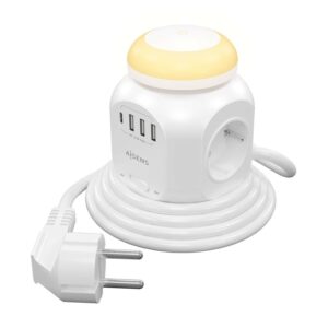 AISENS ASPS-3A1CL01-W prolunghe e multiple 1,8 m 4 presa(e) AC Interno Bianco